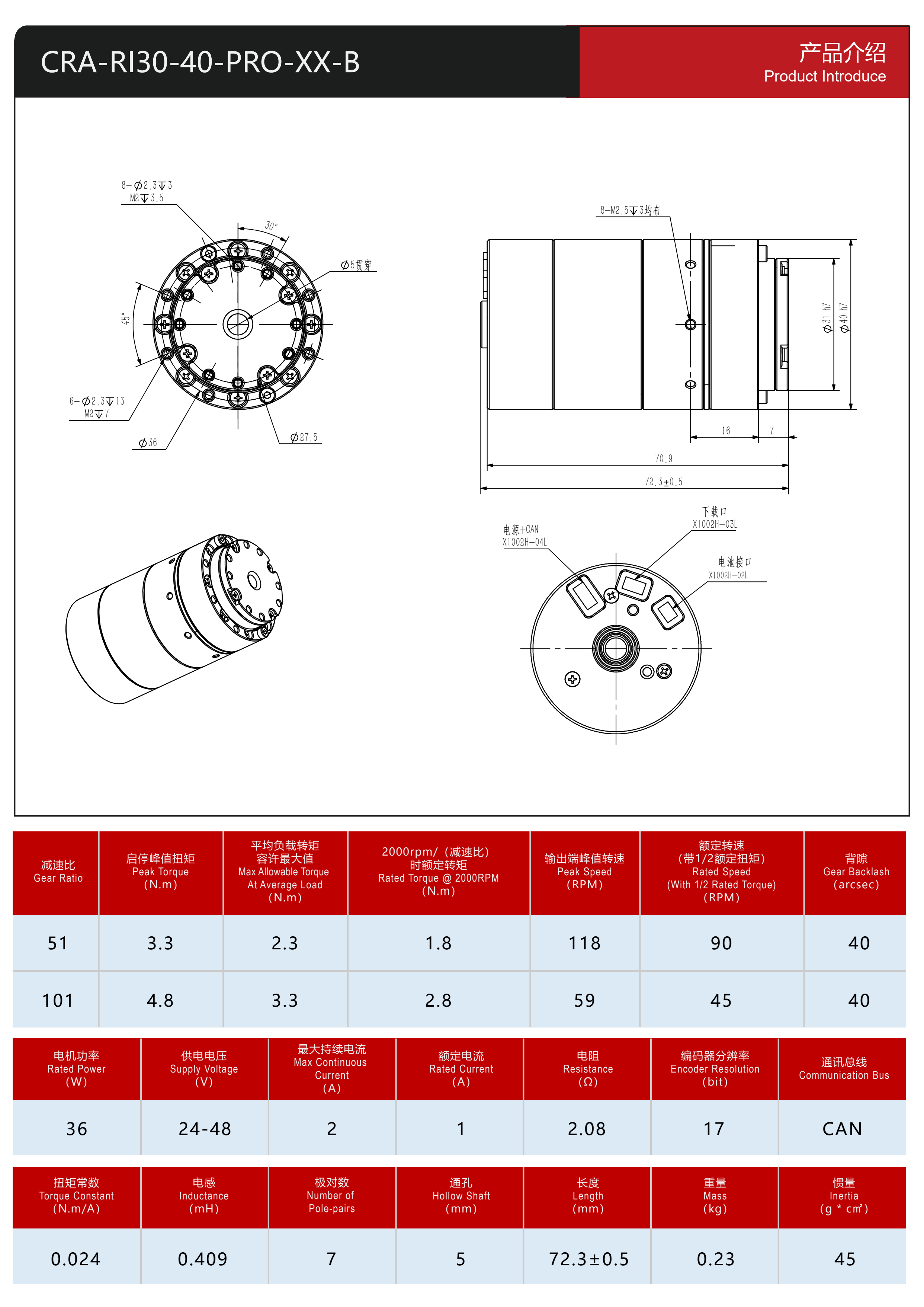 Harmonic Actuator 30-40b