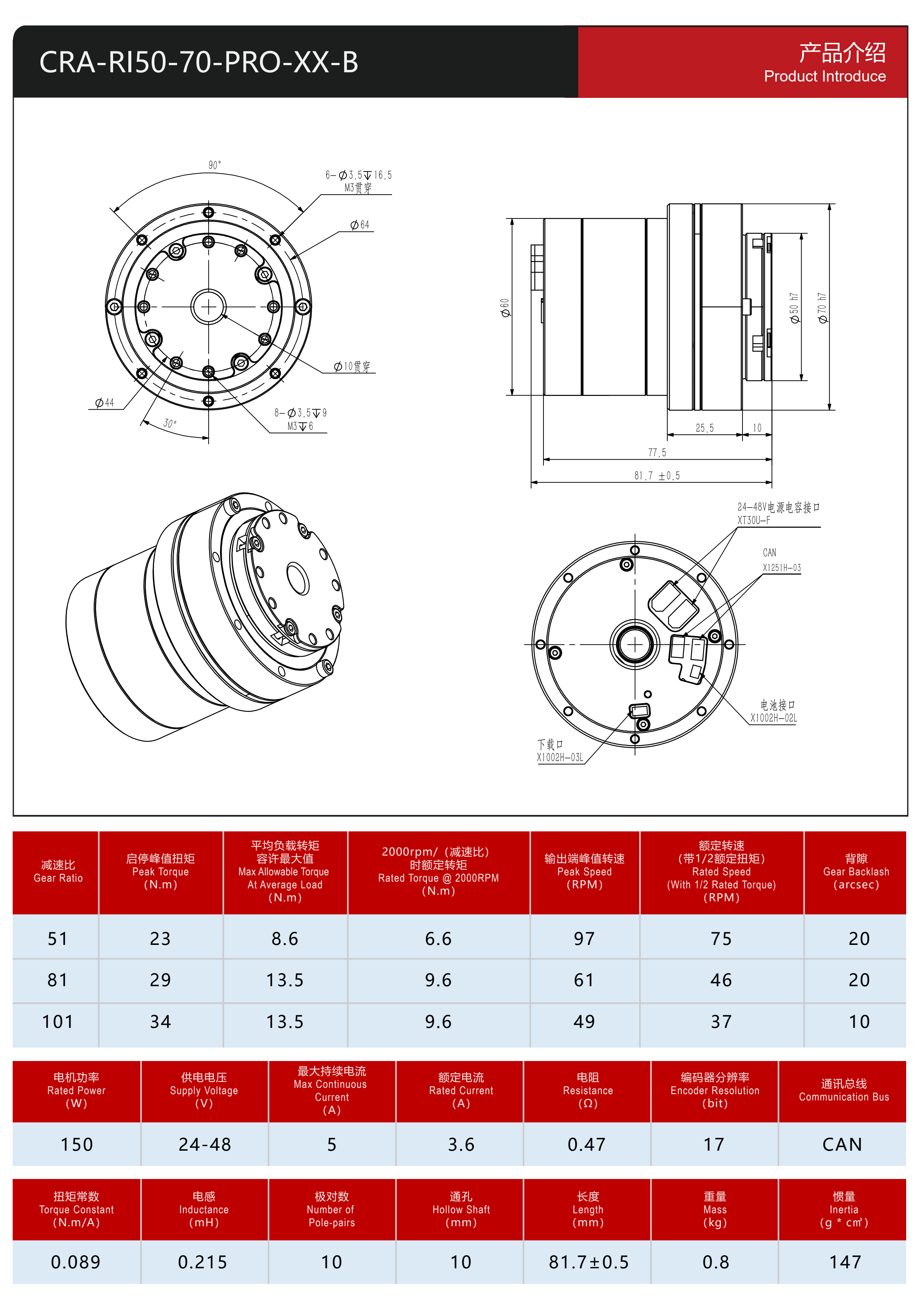 Harmonic Actuator 50-70b